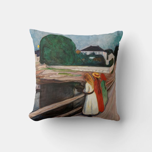 Edvard Munch - De meisjes op de brug Kussen (Voorkant)