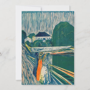 Edvard Munch - De meisjes op de brug, Lithograaf Bedankkaart