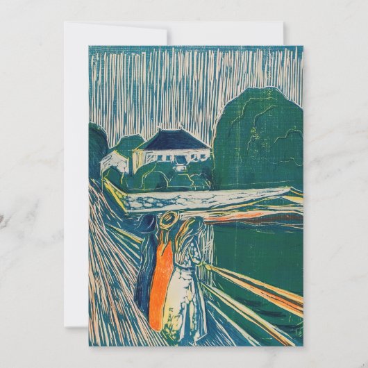 Edvard Munch - De meisjes op de brug, Lithograaf Bedankkaart (Voorkant)