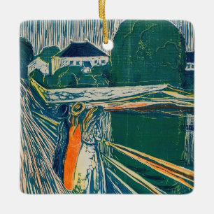 Edvard Munch - De meisjes op de brug, Lithograaf Keramisch Ornament