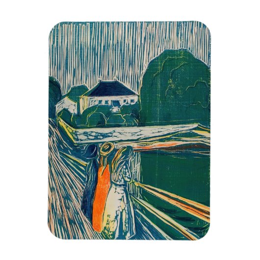 Edvard Munch - De meisjes op de brug, Lithograaf Magneet (Verticaal)
