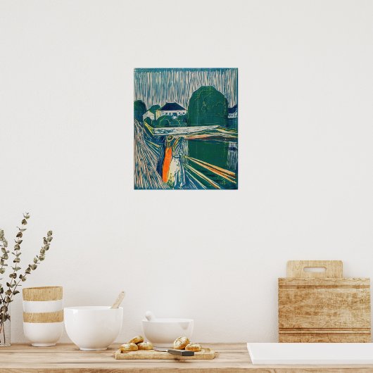 Edvard Munch - De meisjes op de brug, Lithograaf Poster (Keuken)