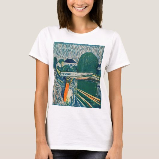 Edvard Munch - De meisjes op de brug, Lithograaf T-shirt (Voorkant)