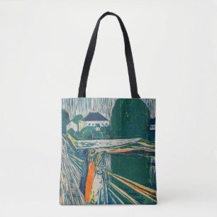 Edvard Munch - De meisjes op de brug, Lithograaf Tote Bag