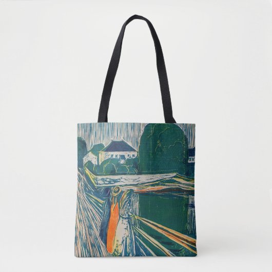 Edvard Munch - De meisjes op de brug, Lithograaf Tote Bag (Voorkant)