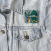 Edvard Munch - De meisjes op de brug, Lithograaf Vierkante Button 5,1 Cm (In situ)