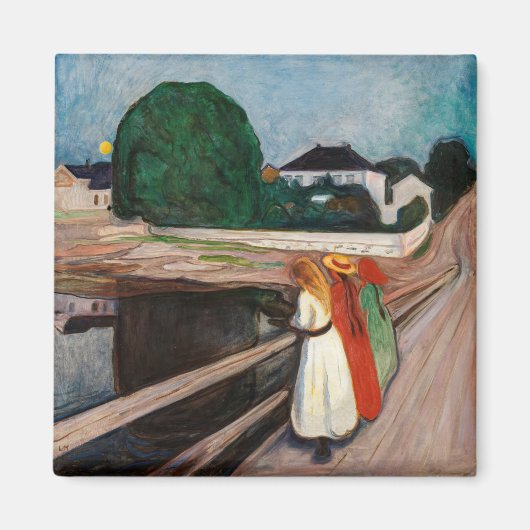Edvard Munch - De meisjes op de brug Magneet (Voorkant)