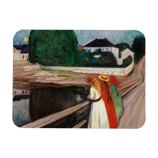 Edvard Munch - De meisjes op de brug Magneet (Horizontaal)