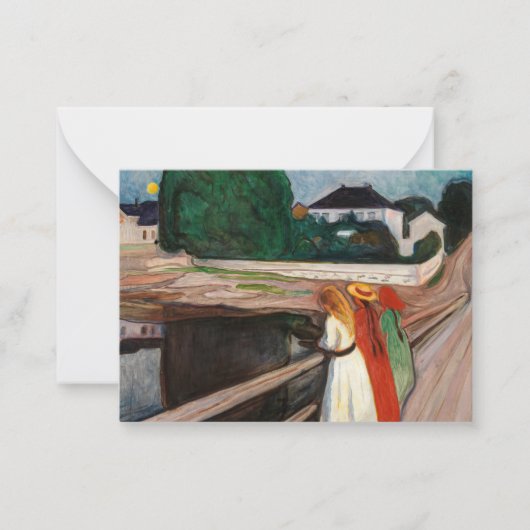 Edvard Munch - De meisjes op de brug Notitiekaartje (Voorkant)