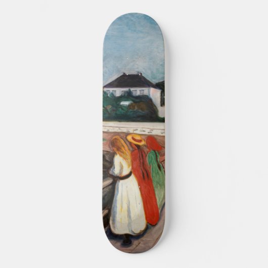 Edvard Munch - De meisjes op de brug Persoonlijk Skateboard (Voorkant)