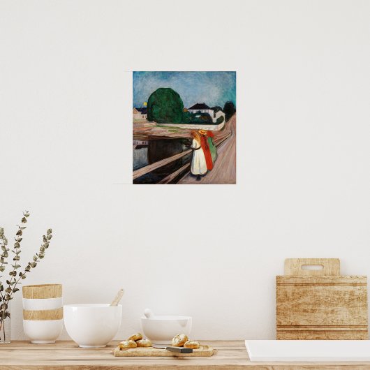 Edvard Munch - De meisjes op de brug Poster (Keuken)