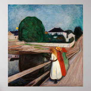 Edvard Munch - De meisjes op de brug Poster