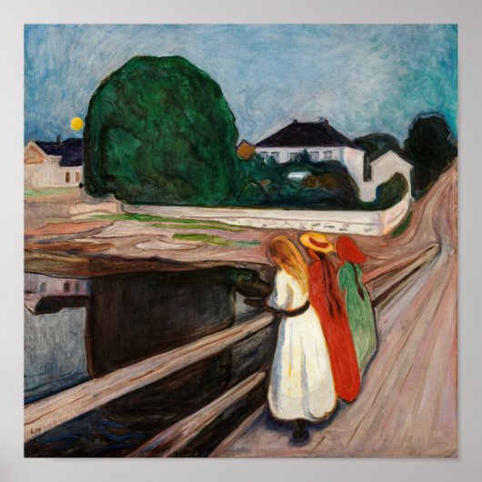 Edvard Munch - De Meisjes op de Brug Poster (Voorkant)