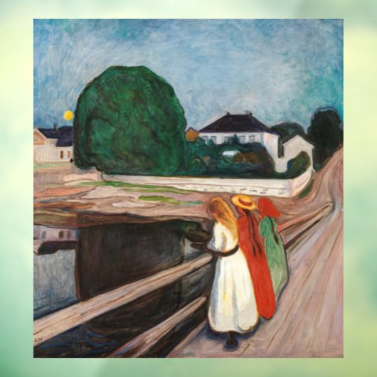Edvard Munch - De meisjes op de brug Raamsticker (Vel 3)