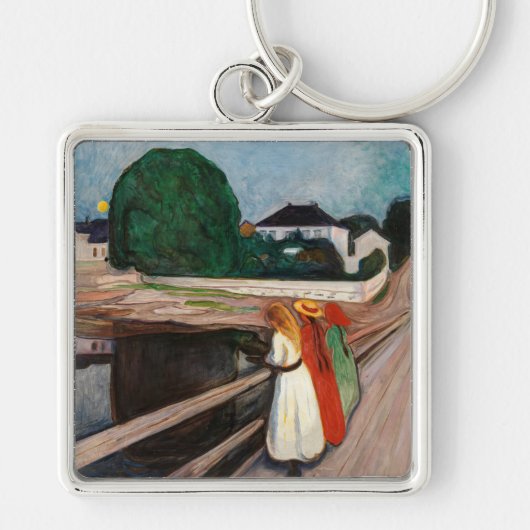 Edvard Munch - De meisjes op de brug Sleutelhanger (Voorkant)