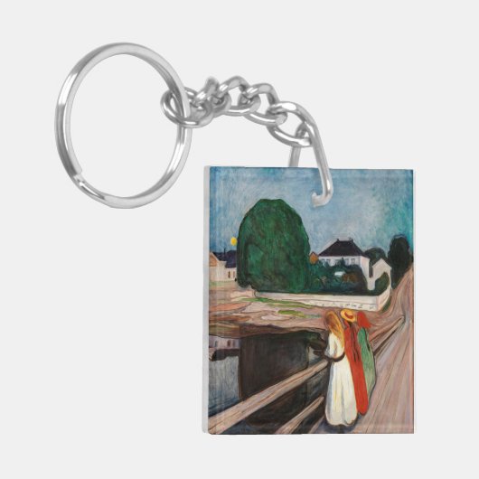 Edvard Munch - De meisjes op de brug Sleutelhanger (Voorkant Links)
