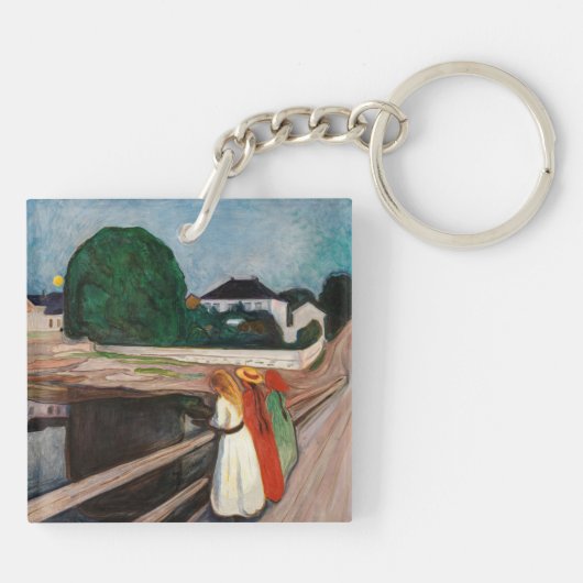Edvard Munch - De meisjes op de brug Sleutelhanger (Achterkant)