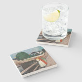 Edvard Munch - De meisjes op de brug Stenen Onderzetter (Zijkant)