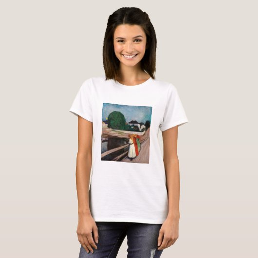 Edvard Munch - De meisjes op de brug T-shirt (Voorkant volledig)
