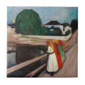 Edvard Munch - De meisjes op de brug Tegeltje (Voorkant)