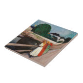 Edvard Munch - De meisjes op de brug Tegeltje (Zijkant)