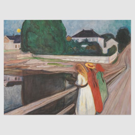 Edvard Munch - De meisjes op de brug Tissuepapier (Voorkant)