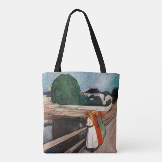 Edvard Munch - De meisjes op de brug Tote Bag (Achterkant)