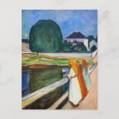 Edvard Munch - De Meisjes op de Brug Witte Nacht Briefkaart (Voorkant)