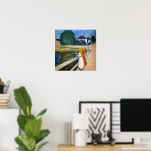 Edvard Munch - De Meisjes op de Brug Witte Nacht Poster (Thuiskantoor)