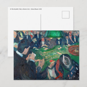 Edvard Munch - De Roulette-tabel in Monte Carlo Briefkaart