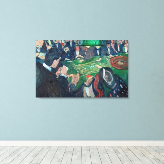 Edvard Munch - De Roulette-tabel in Monte Carlo Canvas Afdruk (Insitu (Houten vloer))