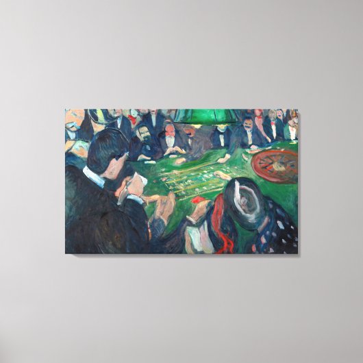 Edvard Munch - De Roulette-tabel in Monte Carlo Canvas Afdruk (Voorkant)