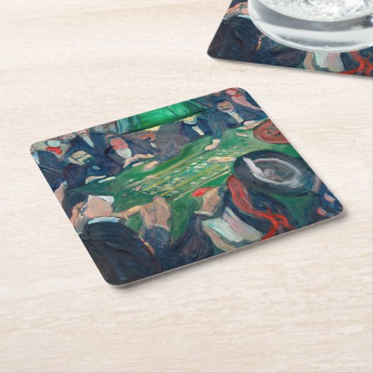 Edvard Munch - De Roulette-tabel in Monte Carlo Kartonnen Onderzetters (Schuin)