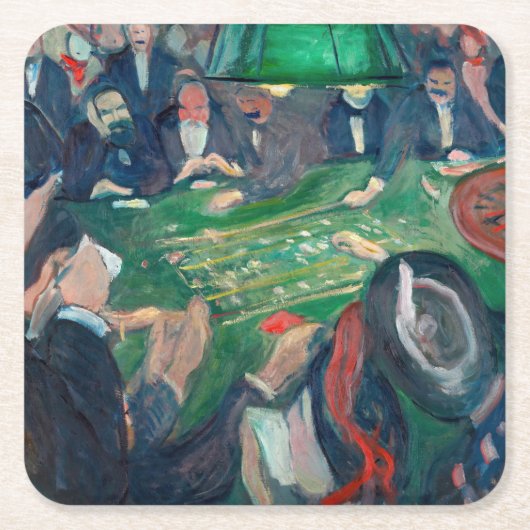 Edvard Munch - De Roulette-tabel in Monte Carlo Kartonnen Onderzetters (Voorkant)