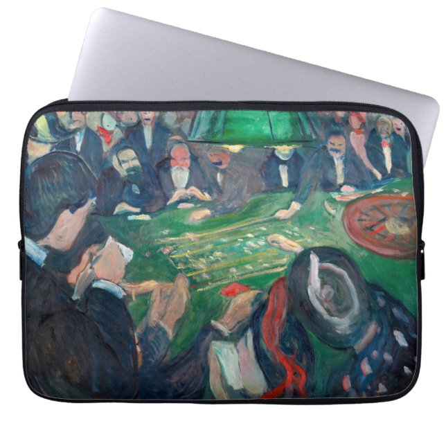 Edvard Munch - De Roulette-tabel in Monte Carlo Laptop Sleeve (Voorkant)
