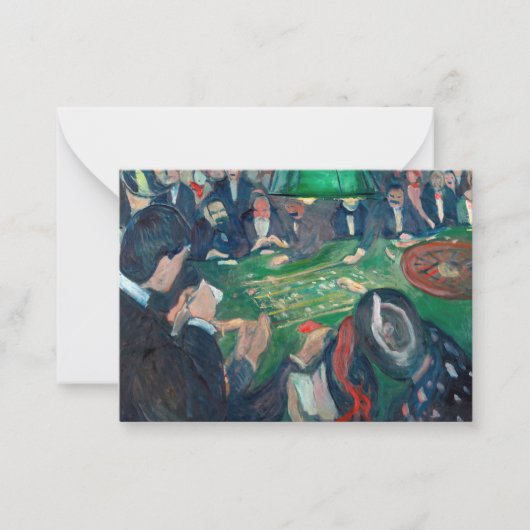 Edvard Munch - De Roulette-tabel in Monte Carlo Notitiekaartje (Voorkant)