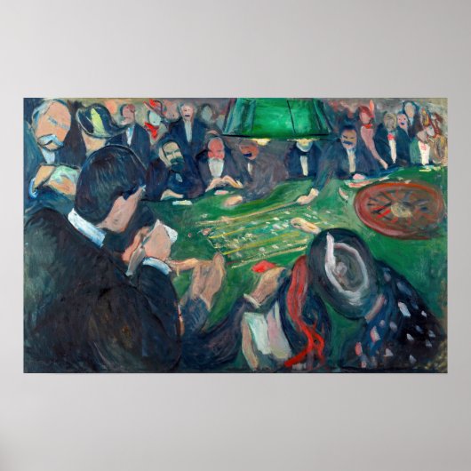 Edvard Munch - De Roulette-tabel in Monte Carlo Poster (Voorkant)