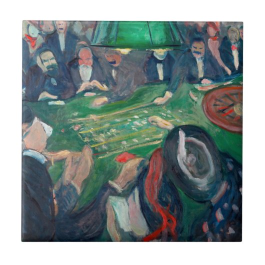 Edvard Munch - De Roulette-tabel in Monte Carlo Tegeltje (Voorkant)