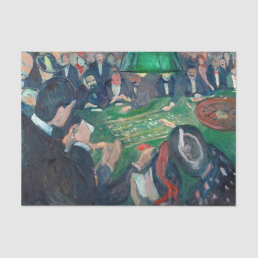 Edvard Munch - De Roulette-tabel in Monte Carlo Tissuepapier (Voorkant)