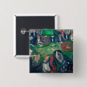 Edvard Munch - De Roulette-tabel in Monte Carlo Vierkante Button 5,1 Cm (Voorkant /achterkant)