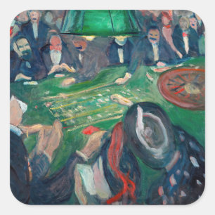 Edvard Munch - De Roulette-tabel in Monte Carlo Vierkante Sticker