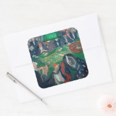 Edvard Munch - De Roulette-tabel in Monte Carlo Vierkante Sticker (Envelop)