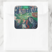 Edvard Munch - De Roulette-tabel in Monte Carlo Vierkante Sticker (Tas)