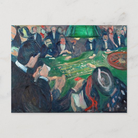Edvard Munch - De roulettetafel in Monte Carlo Briefkaart (Voorkant)