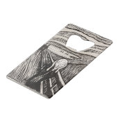 Edvard Munch de schermfoto die beroemd is Creditkaart Flessenopener (Voorkant Gekanteld)