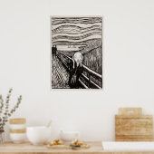 Edvard Munch de schermfoto die beroemd is Poster (Keuken)