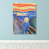 Edvard Munch - De Schreeuw 1895 Canvas Afdruk (Insitu (Houten vloer))