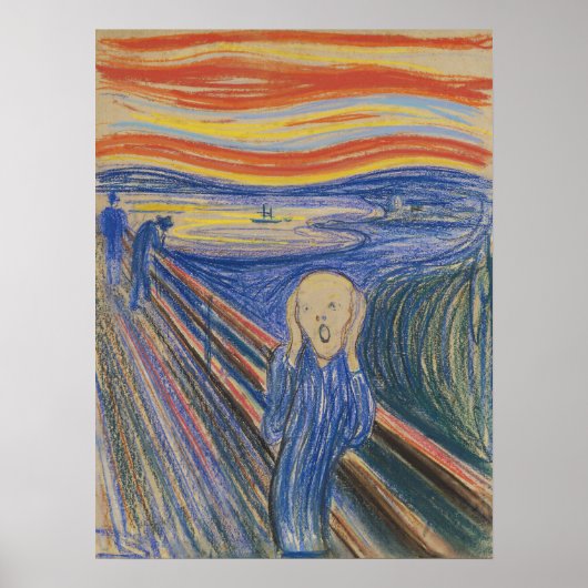 Edvard Munch De Schreeuw 1895 Pastel Kunstprint Poster (Voorkant)