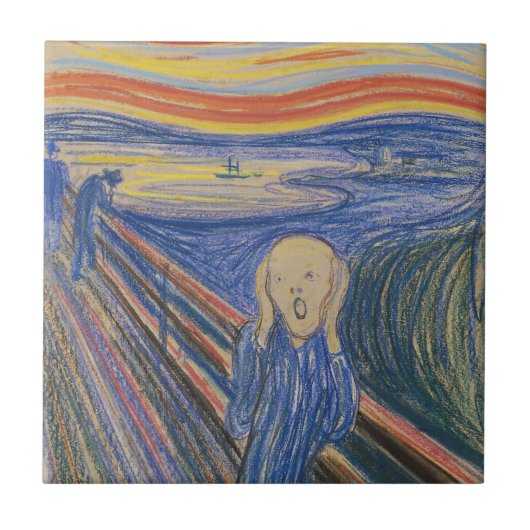 Edvard Munch De Schreeuw 1895 Pastel Kunstprint Tegeltje (Voorkant)