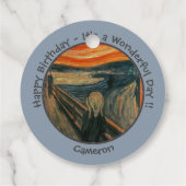 Edvard Munch De Schreeuw Feest Items Collectie Bedankjes Labels (Achterkant)